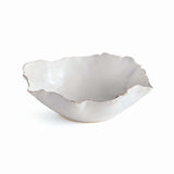 Organic Shape Decorative Ceramic Bowl with Gold Trim-Bowl-Parc Decor