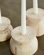 Organic Wood Taper Candlestick Holder