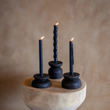 Organic Wood Taper Candlestick Holder-All Products-Parc Decor