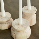 Organic Wood Taper Candlestick Holder-All Products-Parc Decor