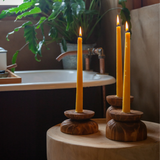 Organic Wood Taper Candlestick Holder-All Products-Parc Decor