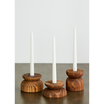 Organic Wood Taper Candlestick Holder