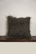 Organic Wool Pillow - Handwoven Brushed Wood Decorative Pillow