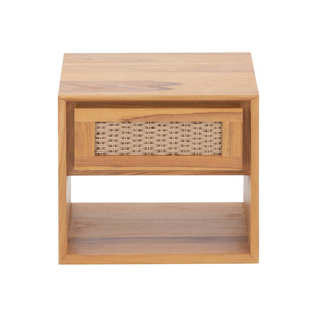 Oslo Natural Teak Indoor Floating Nightstand - 20"