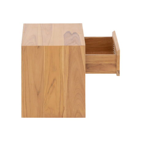 Oslo Natural Teak Indoor Floating Nightstand - 20"