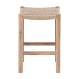 Oslo Natural Teak Indoor/Outdoor Counter Stool - 24"