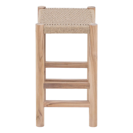 Oslo Natural Teak Indoor/Outdoor Counter Stool - 24"