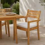 Oslo Natural Teak Outdoor Dining Chair (Set of 2 with Cushions)