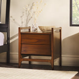 Oswald Mid-Century Modern 2-Drawer Wood Nightstand-Bedroom-Parc Decor