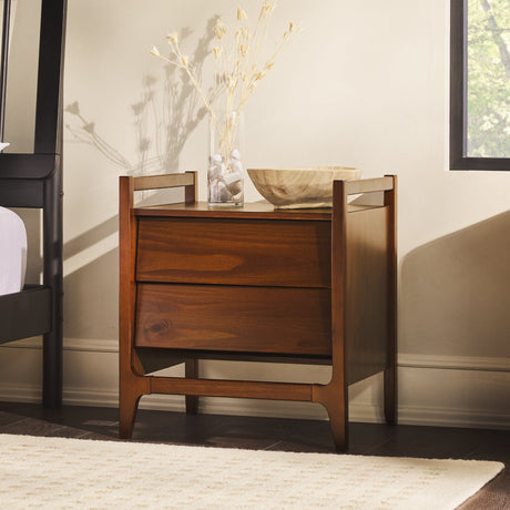 Oswald Mid-Century Modern 2-Drawer Wood Nightstand-Bedroom-Parc Decor