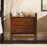 Oswald Mid-Century Modern 2-Drawer Wood Nightstand-Bedroom-Parc Decor