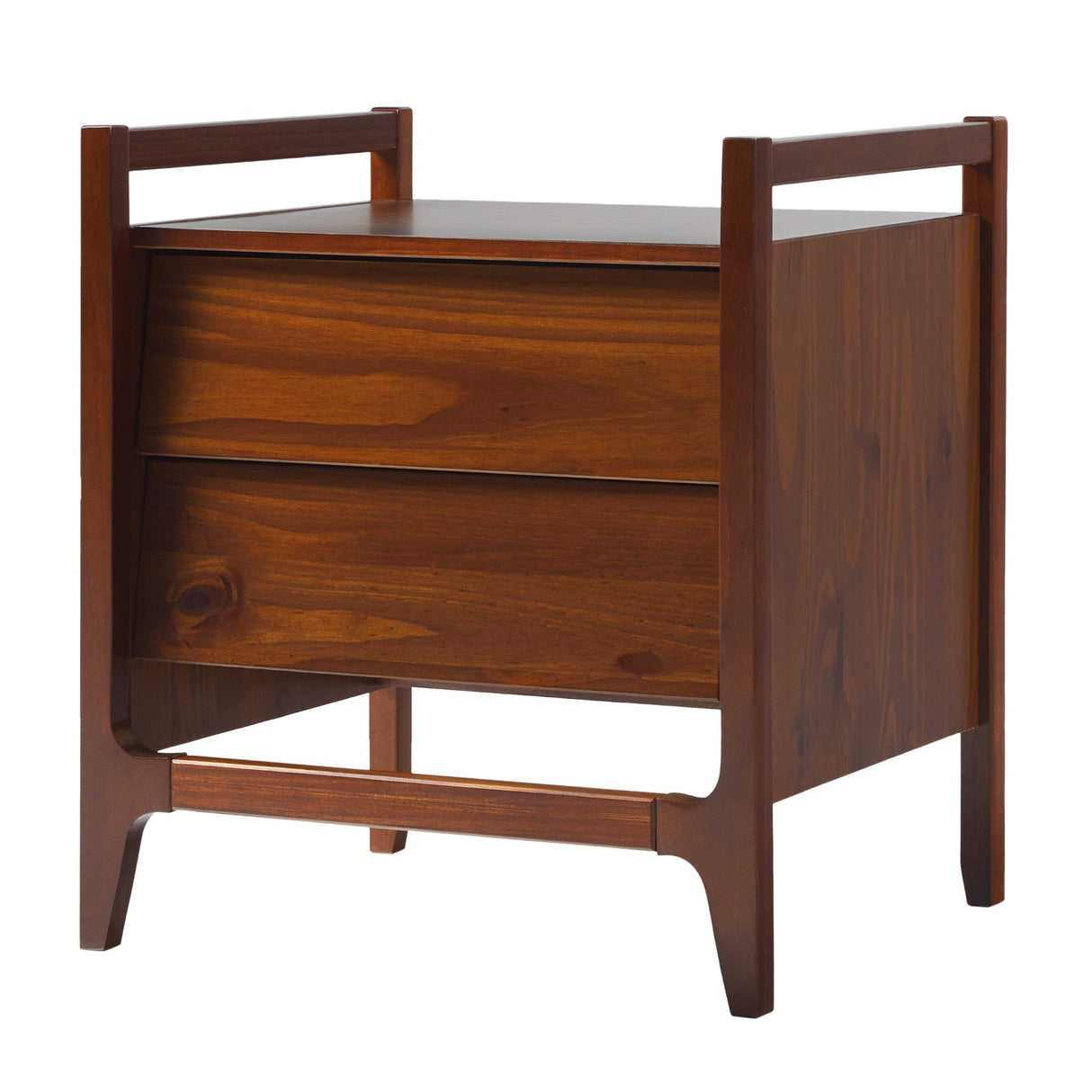 Oswald Mid-Century Modern 2-Drawer Wood Nightstand-Bedroom-Parc Decor