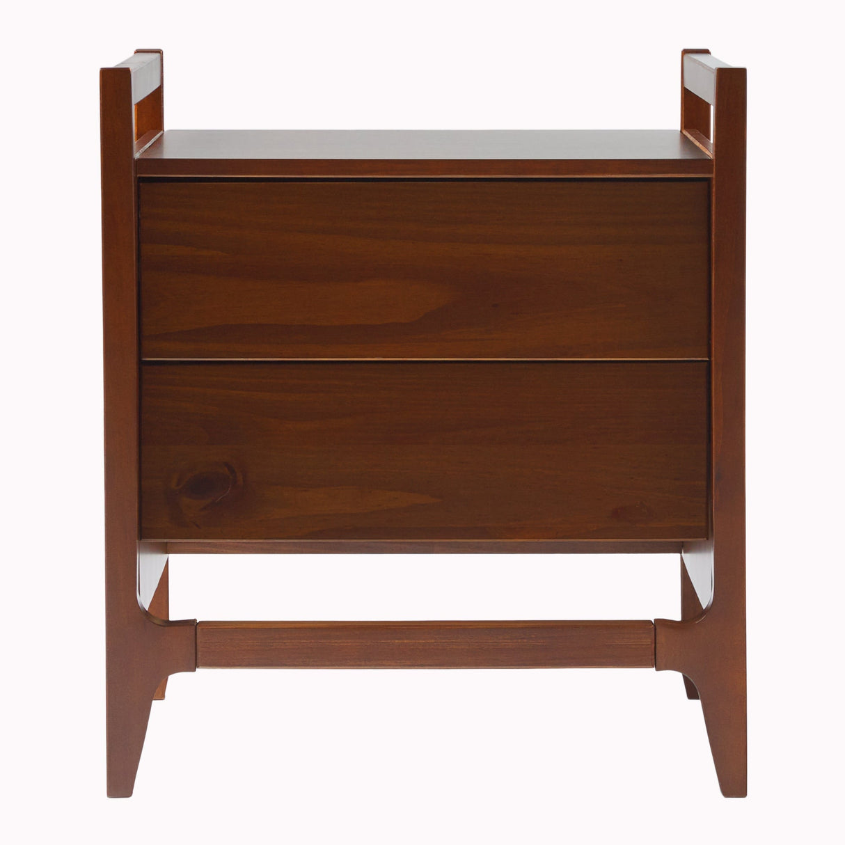 Oswald Mid-Century Modern 2-Drawer Wood Nightstand-Bedroom-Parc Decor