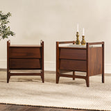 Oswald Mid-Century Modern 2-Drawer Wood Nightstand-Bedroom-Parc Decor