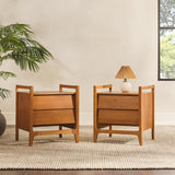 Oswald Mid-Century Modern 2-Drawer Wood Nightstand-Bedroom-Parc Decor