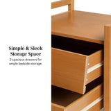 Oswald Mid-Century Modern 2-Drawer Wood Nightstand-Bedroom-Parc Decor