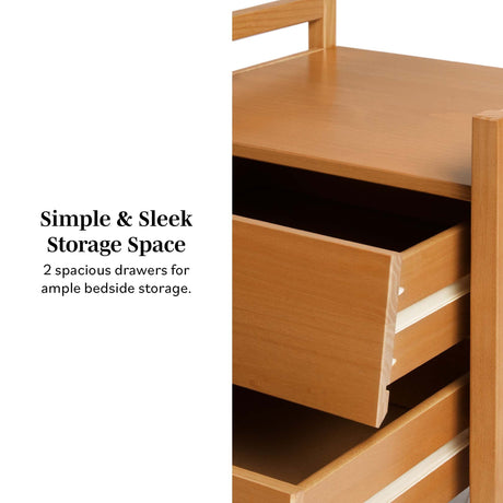 Oswald Mid-Century Modern 2-Drawer Wood Nightstand-Bedroom-Parc Decor