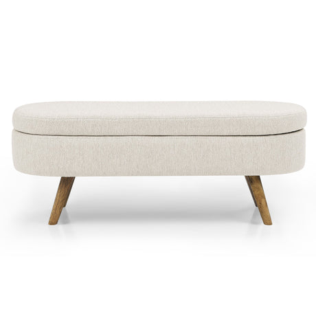 Ottoman Oval Storage Bench-Bedroom-Parc Decor