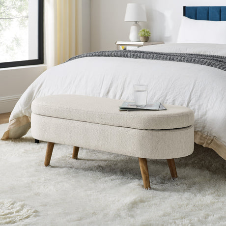 Ottoman Oval Storage Bench-Bedroom-Parc Decor