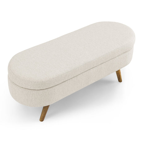 Ottoman Oval Storage Bench-Bedroom-Parc Decor