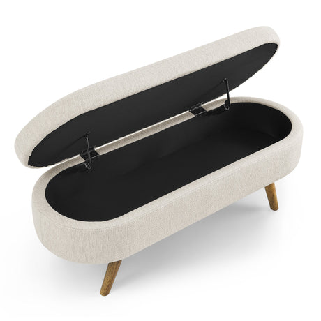 Ottoman Oval Storage Bench-Bedroom-Parc Decor