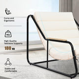 Outdoor Chaise Lounge Chairs Set of 3 with Acacia Side Table, Pool Lounge Chairs for Lawn, Deck, Beach-户外家居套装-Parc Decor