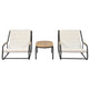 Outdoor Chaise Lounge Chairs Set of 3 with Acacia Side Table, Pool Lounge Chairs for Lawn, Deck, Beach-户外家居套装-Parc Decor