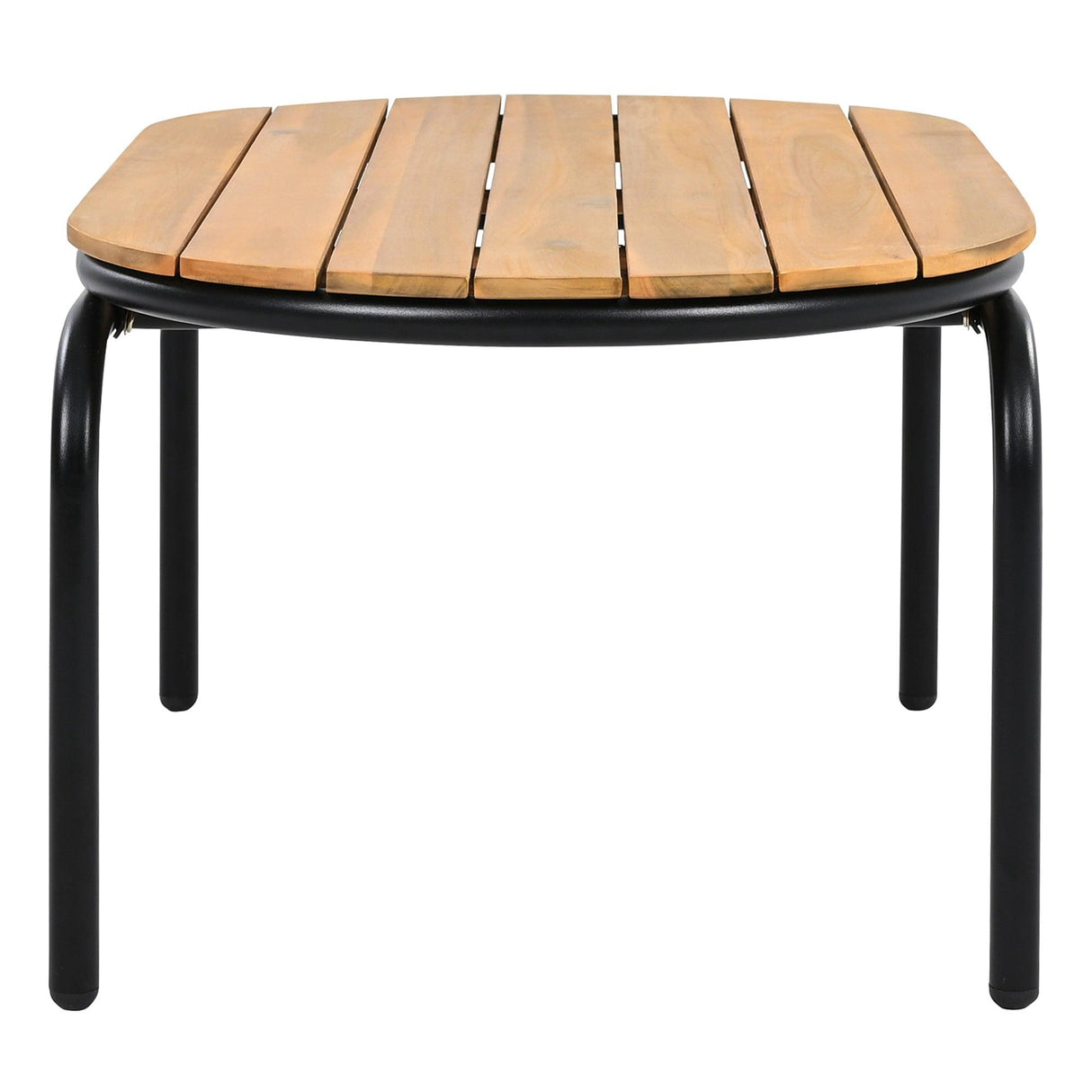 Outdoor Chaise Lounge Chairs Set of 3 with Acacia Side Table, Pool Lounge Chairs for Lawn, Deck, Beach-户外家居套装-Parc Decor