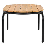 Outdoor Chaise Lounge Chairs Set of 3 with Acacia Side Table, Pool Lounge Chairs for Lawn, Deck, Beach-户外家居套装-Parc Decor