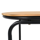 Outdoor Chaise Lounge Chairs Set of 3 with Acacia Side Table, Pool Lounge Chairs for Lawn, Deck, Beach-户外家居套装-Parc Decor