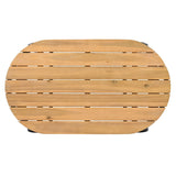 Outdoor Chaise Lounge Chairs Set of 3 with Acacia Side Table, Pool Lounge Chairs for Lawn, Deck, Beach-户外家居套装-Parc Decor