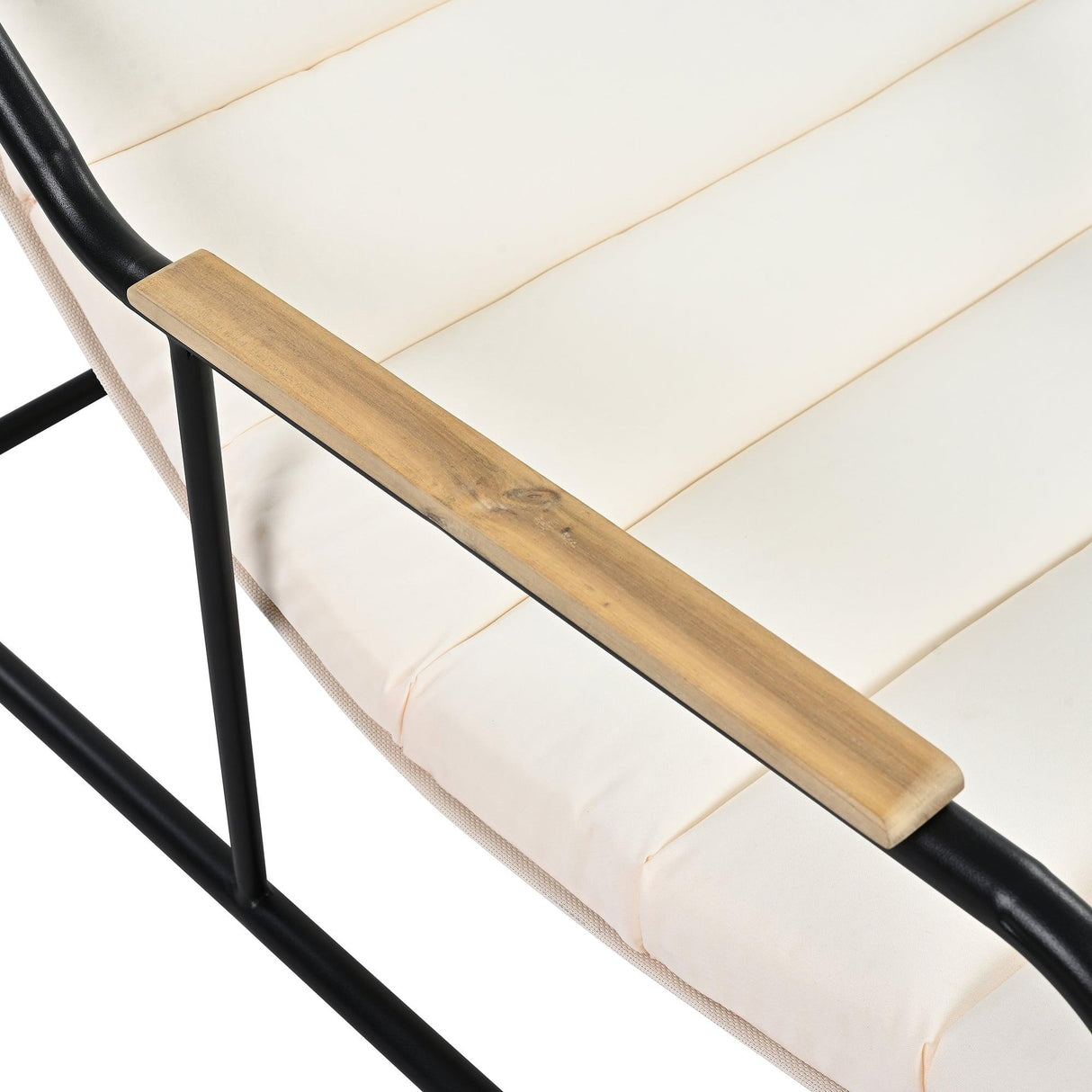 Outdoor Chaise Lounge Chairs Set of 3 with Acacia Side Table, Pool Lounge Chairs for Lawn, Deck, Beach-户外家居套装-Parc Decor