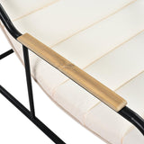 Outdoor Chaise Lounge Chairs Set of 3 with Acacia Side Table, Pool Lounge Chairs for Lawn, Deck, Beach-户外家居套装-Parc Decor