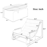 Outdoor Chaise Lounge Chairs Set of 3 with Acacia Side Table, Pool Lounge Chairs for Lawn, Deck, Beach-户外家居套装-Parc Decor