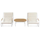 Outdoor Chaise Lounge Chairs Set of 3 with Acacia Side Table, Pool Lounge Chairs for Lawn, Deck, Beach-户外家居套装-Parc Decor