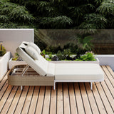 Outdoor Daybed, Patio Rattan Daybed with 5-Position Adjustable Backrest and Removable Cushions & Pillows for Garden, Backyard, Poolside-户外家居套装-Parc Decor