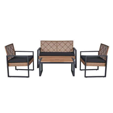 Outdoor Wicker 4-Piece Patio Furniture Set-Outdoor Furniture-Parc Decor