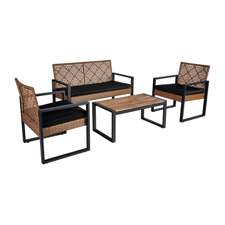Outdoor Wicker 4-Piece Patio Furniture Set-Outdoor Furniture-Parc Decor