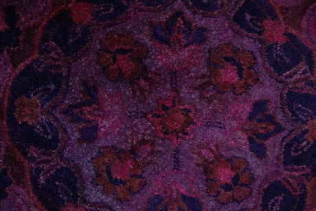 Overdyed Pink Traditional Floral Design Hand Tufted Wool Area Rug