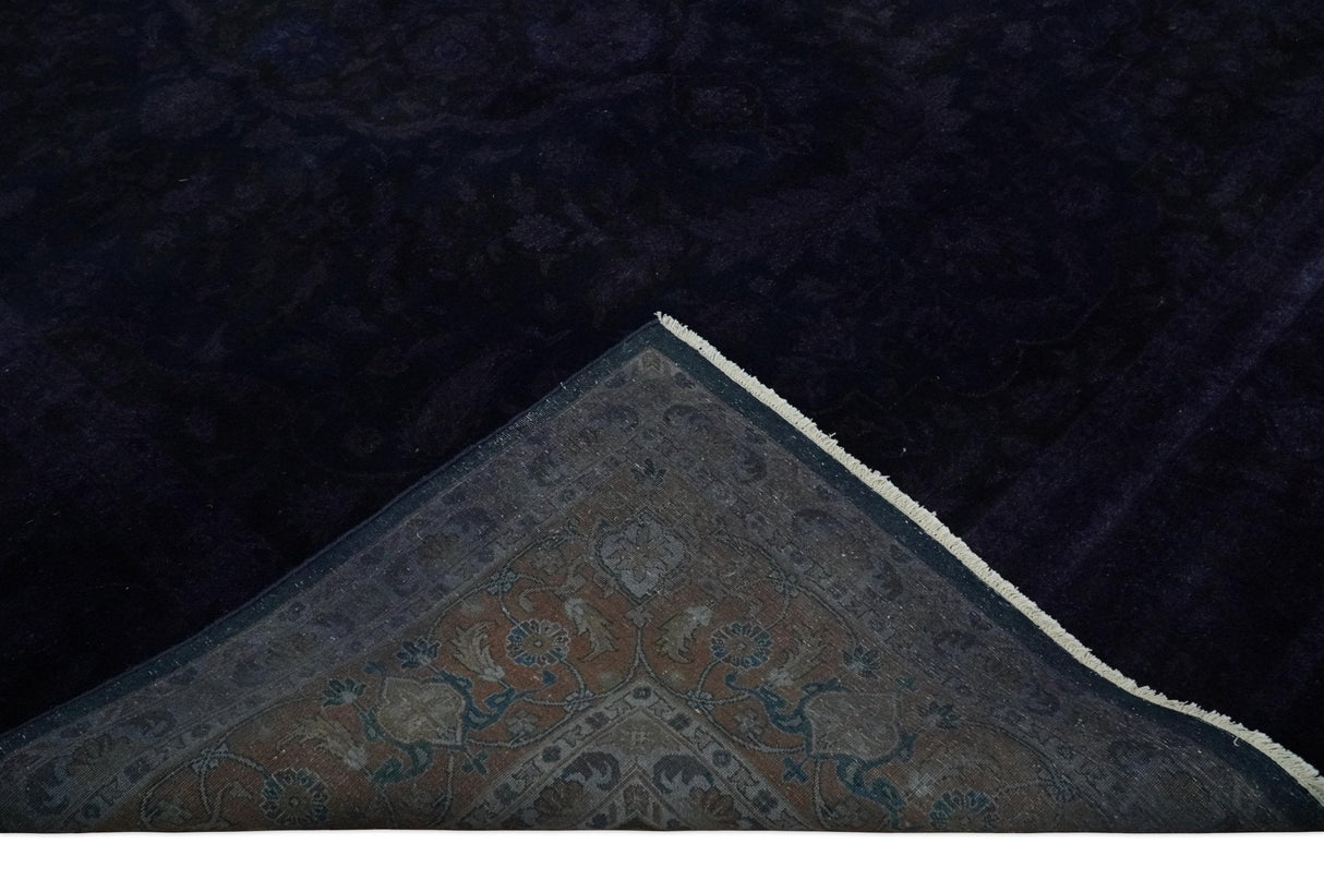 Overdyed Royal Dark Purple Hand Knotted 8x10 Traditional Oushak Design Wool Accent Rug | N362810-Area Rug-Parc Decor