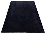 Overdyed Royal Dark Purple Hand Knotted 8x10 Traditional Oushak Design Wool Accent Rug | N362810-Area Rug-Parc Decor