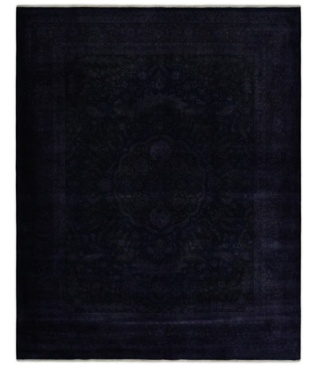 Overdyed Royal Dark Purple Hand Knotted 8x10 Traditional Oushak Design Wool Accent Rug | N362810-Area Rug-Parc Decor