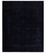 Overdyed Royal Dark Purple Hand Knotted 8x10 Traditional Oushak Design Wool Accent Rug | N362810