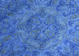 Overdyed Traditional Blue Hand Tufted Wool 5x8 Area Rug