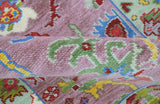 Oversize Runner 3x15 Pink And Blue Hand Knotted Wool Rug