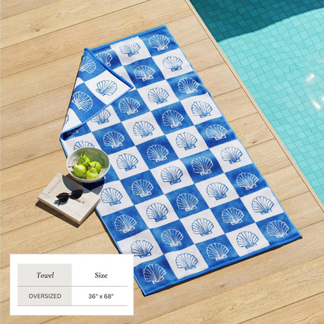 Oversized Retro Printed Beach Towel – St. Barts Collection-Beach Towels-Parc Decor