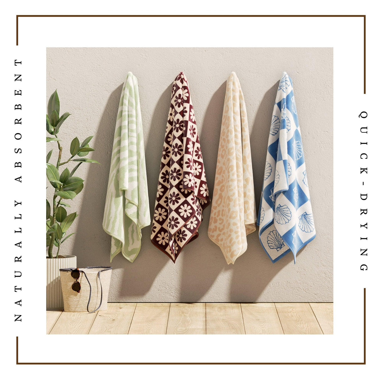 Oversized Retro Printed Beach Towel - St. Barts Collection-Beach Towels-Parc Decor