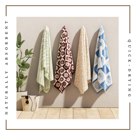 Oversized Retro Printed Beach Towel – St. Barts Collection-Beach Towels-Parc Decor