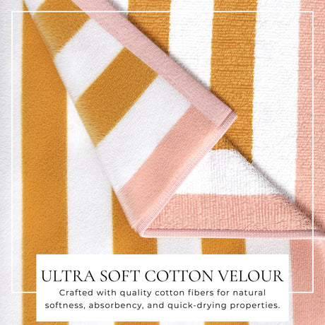 Oversized Striped Border Cabana Beach Towel – Santa Cruz-Beach Towels-Parc Decor