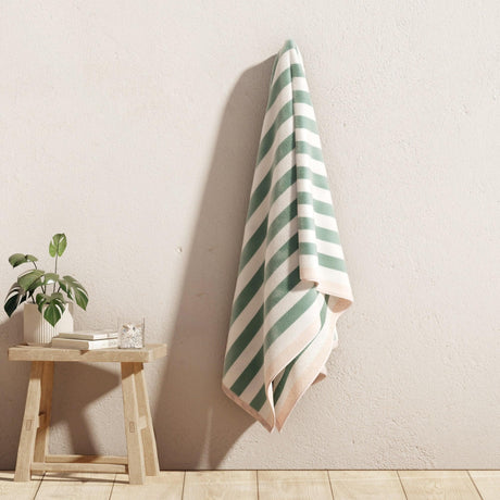 Oversized Striped Border Cabana Beach Towel – Santa Cruz-Beach Towels-Parc Decor